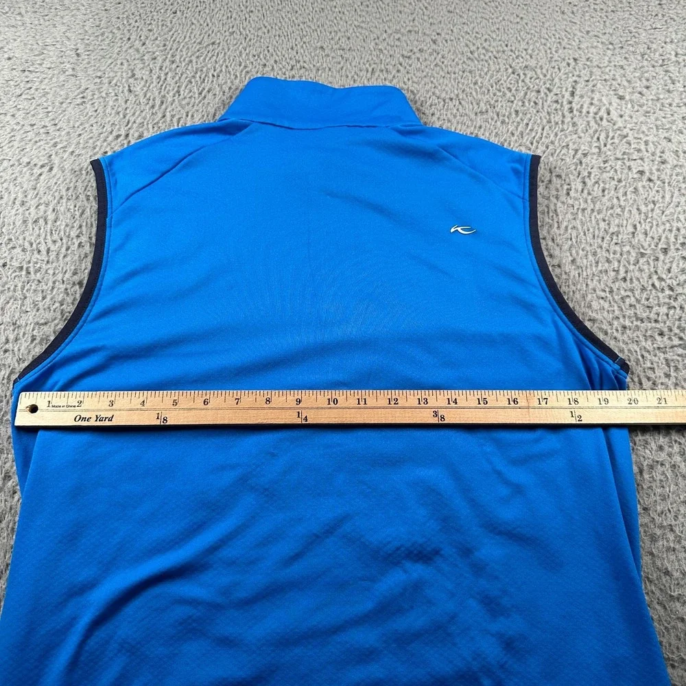 KJUS Golf Vest Mens M Blue Sleeveless Half Zip Mock Neck‎ Performance Stretch